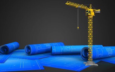 siyah arka plan üzerinde vinç