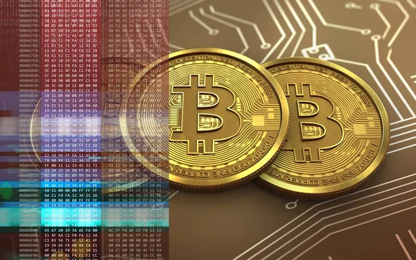  bitcoin arka plan üzerinde gösterimi