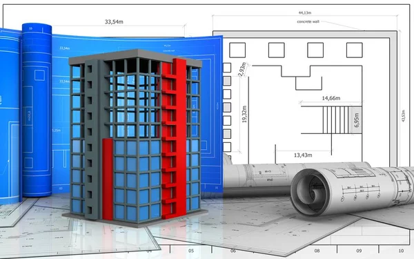 Illustrazione della costruzione di edifici — Foto Stock