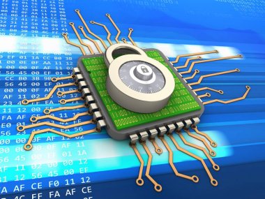  İşlemci arka plan üzerinde gösterimi 