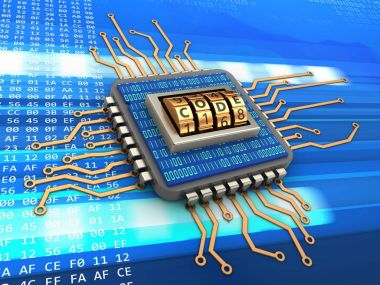  İşlemci arka plan üzerinde gösterimi 