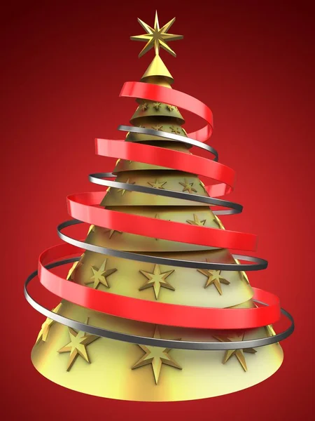 Albero di Natale dorato — Foto Stock