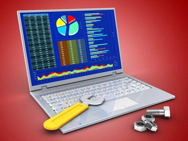 dizüstü bilgisayar arka plan üzerinde gösterimi