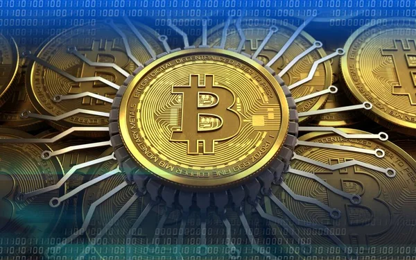 bitcoin arka plan üzerinde gösterimi
