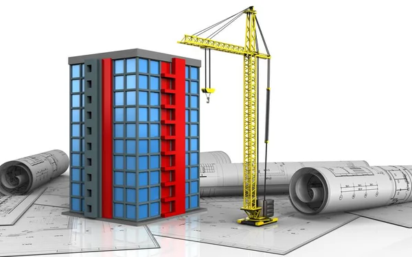 Illustration of building  over background — Stock Photo, Image
