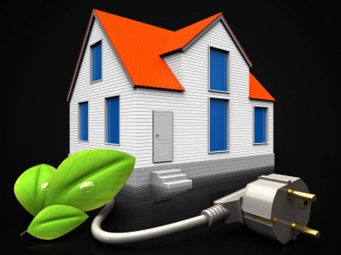 evin arka plan üzerinde gösterimi