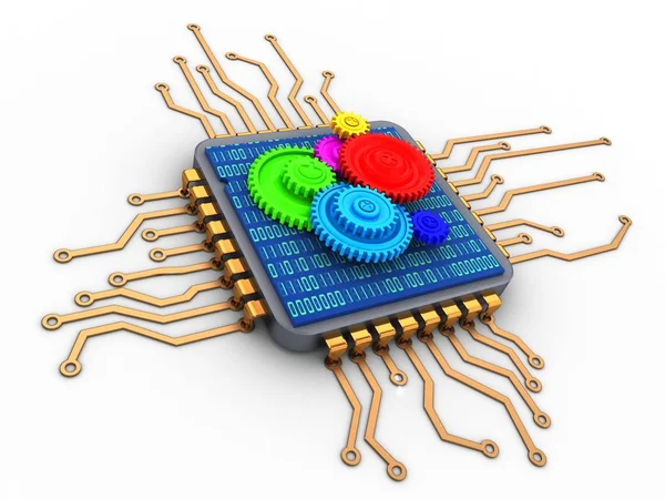 Ilustración de microchip sobre fondo —  Fotos de Stock