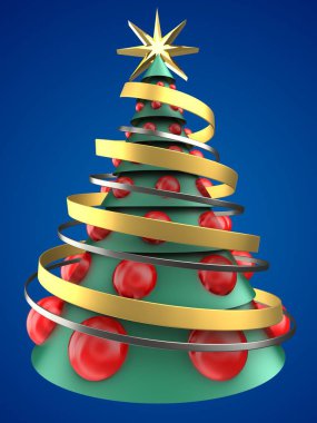 yeşil ve mavi xmas ağacı