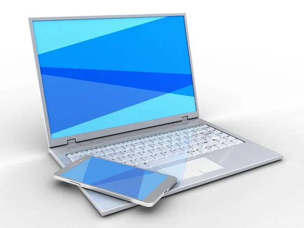 Ilustração de laptop sobre fundo — Fotografia de Stock