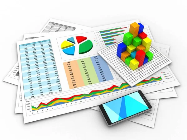 Üzleti dokumentumok és a grafikon — Stock Fotó
