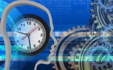  Cyber arka plan üzerinde saat