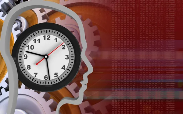 Clock over red background — Stock Photo, Image
