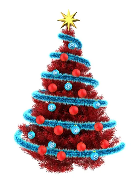 Árbol rojo de Navidad — Foto de Stock