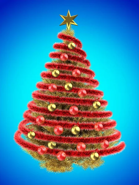Golden Christmas tree — Stock Photo, Image