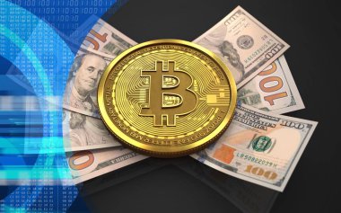 bitcoin arka plan üzerinde gösterimi