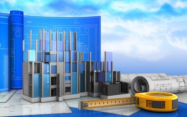 illüstrasyon inşaat ilerleme