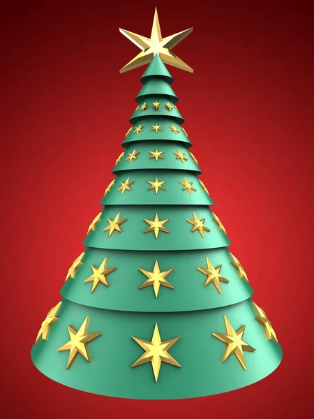 绿色和蓝色的圣诞树 — 图库照片