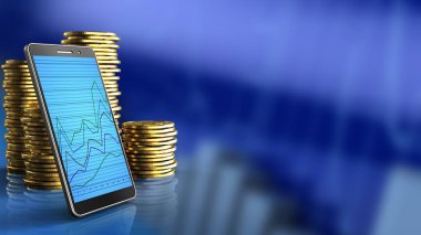  sikke üzerinde mavi grafik