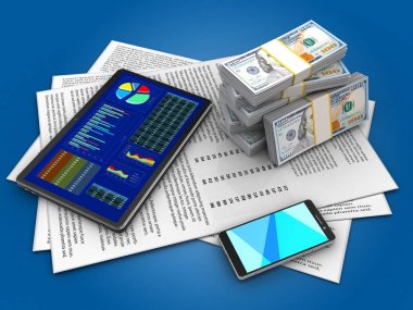 Kağıtları ve tablet çizimi 