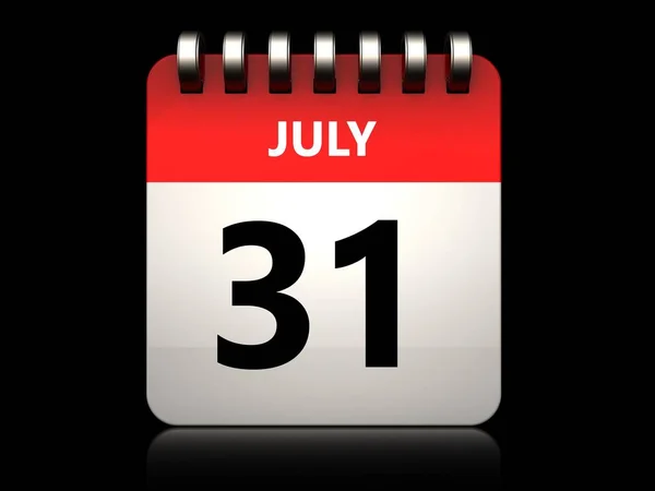 Illustration of 31 july calendar — Stock Photo, Image