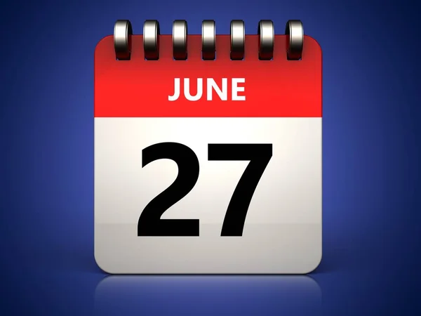 Illusztráció: naptár. június 27. — Stock Fotó