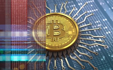 bitcoin arka plan üzerinde gösterimi 