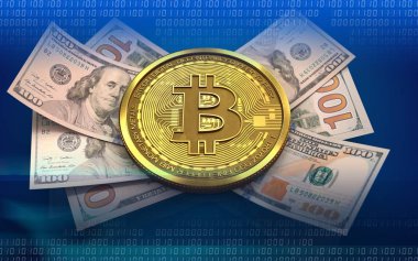 bitcoin arka plan üzerinde gösterimi 