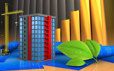 vinç ile bina çizimi