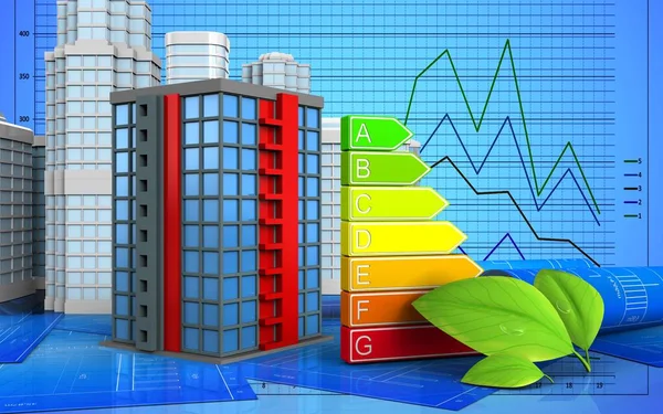 Bina arka plan üzerinde gösterimi