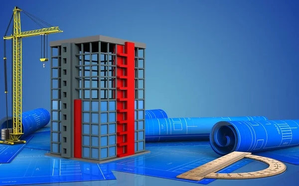 Illustration of building construction — Stock Photo, Image