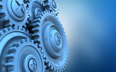 Mavi gears ile mavi arka plan