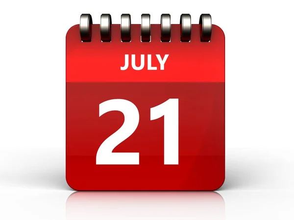 Illustration of july 21 calendar — Stock Photo, Image