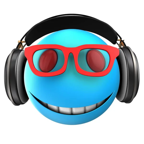 Blauwe emoticon glimlach — Stockfoto