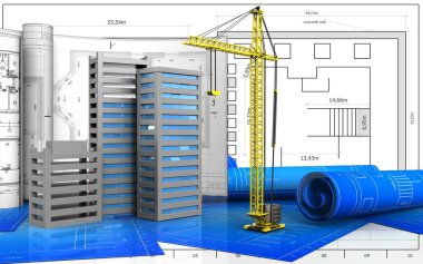 Şehir binalar inşaat