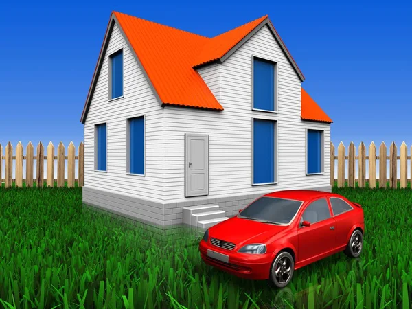 illustration of house over background