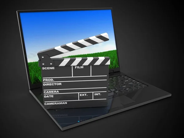 Illustration of laptop over  background — Stock Photo, Image