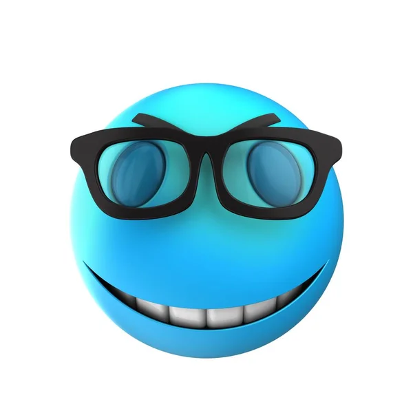 Blaues Emoticon Lächeln — Stockfoto