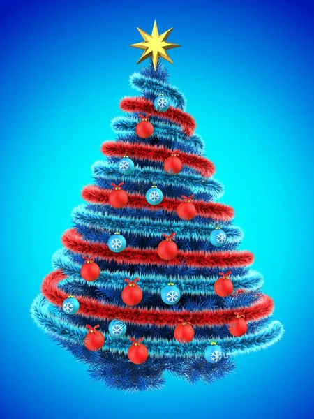 Árbol de Navidad azul — Foto de Stock