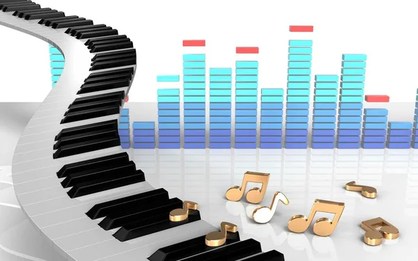 Illustratie van piano toetsen — Stockfoto
