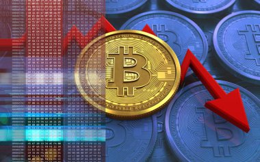 bitcoin arka plan üzerinde gösterimi