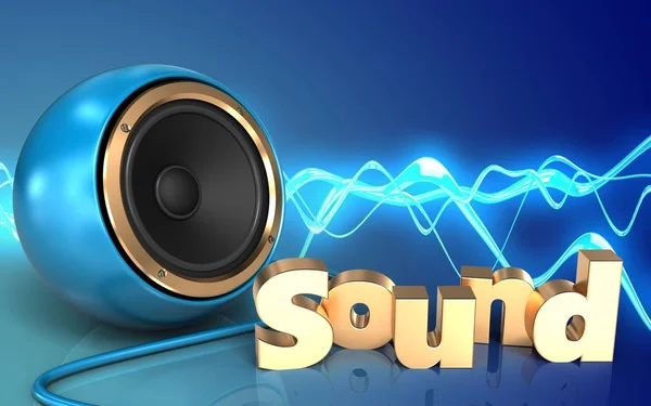 Blue sound speaker — Stock Photo, Image