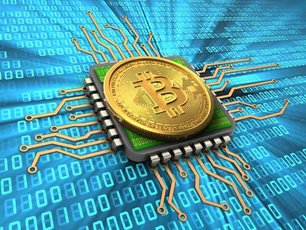 Illustrasjon av bitcoin over bakgrunnen – stockfoto
