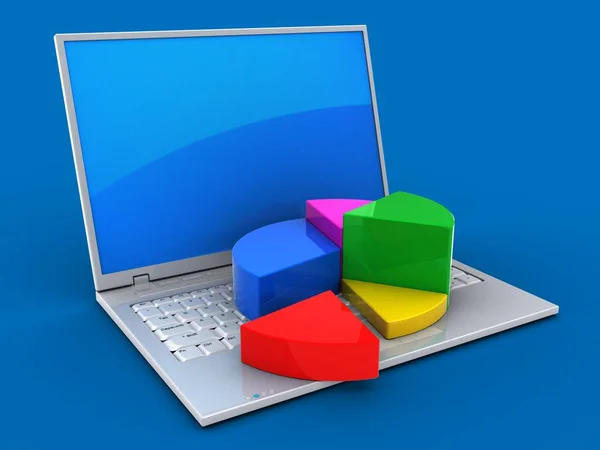 Ilustração de laptop sobre fundo — Fotografia de Stock