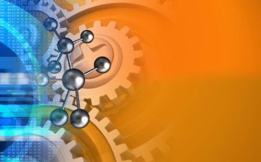 molekül arka plan üzerinde gösterimi