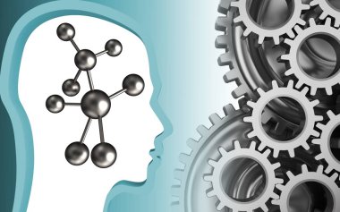 molekül arka plan üzerinde gösterimi