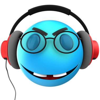 Mavi ifade gülümseme 