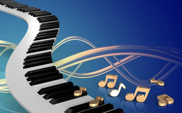 Illustrazione dei tasti del pianoforte — Foto Stock