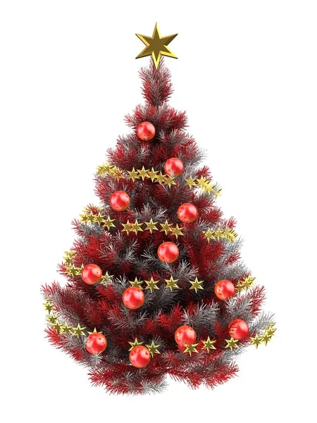 Árbol rojo de Navidad — Foto de Stock