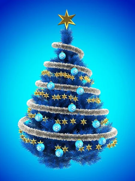 Árbol de Navidad azul — Foto de Stock