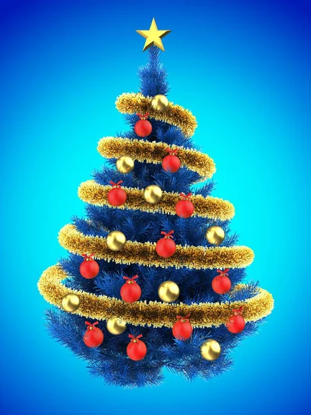 Blue Christmas tree — Stock Photo, Image